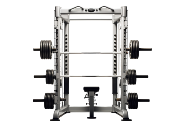 A Steel Cage for Strength Training and Bodybuilding in a Gym on a Clear PNG or White Background.