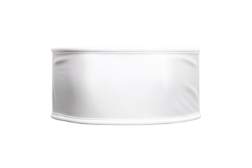 A Smooth, White Fabric Band Ready For Customization on a Clear PNG or White Background.