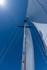 the sails in the wind