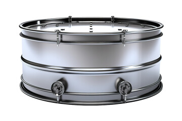The Polished Drums Reflective Surface Captures the Studio Lighting on a Clear PNG or White Background.