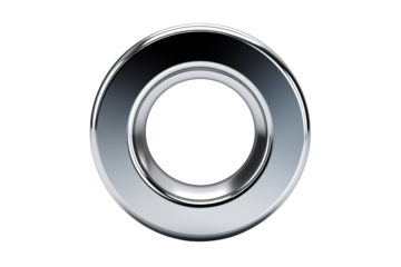 A Gleaming Chrome Ring Reflects the Light, a Symbol of Infinite Potential on a Clear PNG or White Background.