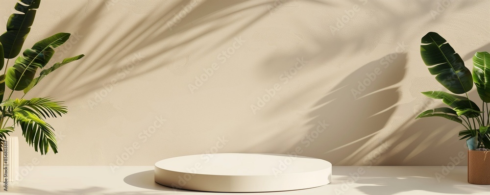Aufkleber an empty round 3d podium for demonstrating products and models. the form for the product card. produ