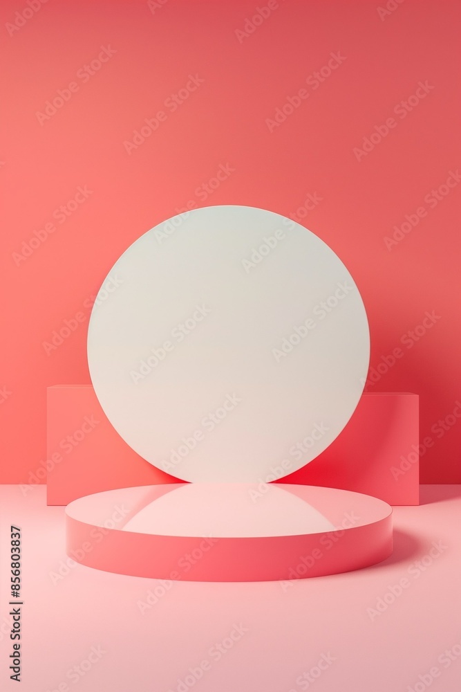 Aufkleber an empty round 3d podium for demonstrating products and models. the form for the product card. produ