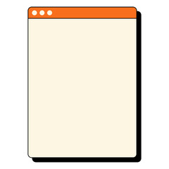 Browser window png frame, retro style, transparent background