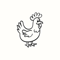 Obraz premium chicken line art coloring book for kids