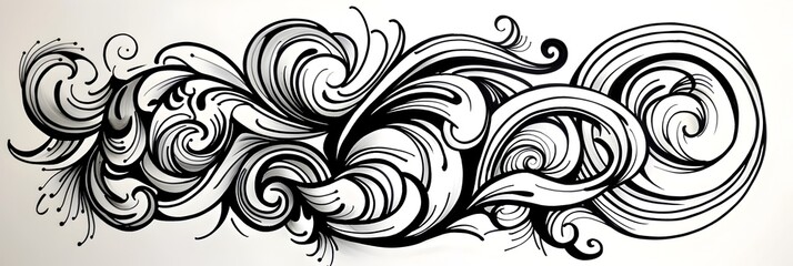 Swirly Cursive Lettering Doodle Abstract Graphic Design