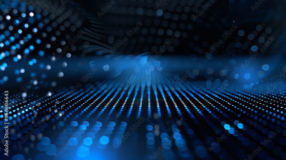 Poster abstract blue digital wave pattern - a futuristic representation of digital data flow in an abstract
