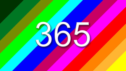 365 colorful rainbow background year number