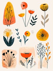 Sweet nursery art watercolor painting abstract wall art for kids, children feature cute boho pattern on white background, wallpaper