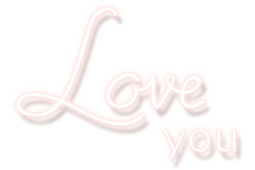 Love you neon word transparent png