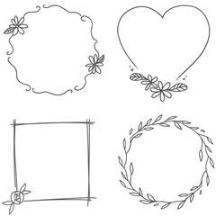 Floral frame set transparent png