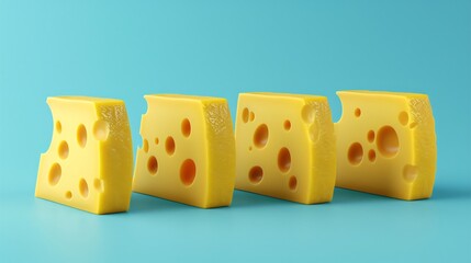 a group of cheese slices