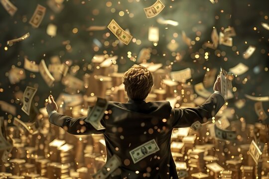 rich people illustration with money