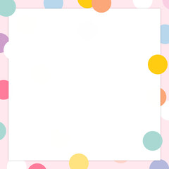 Png pastel polka dot frame with transparent background