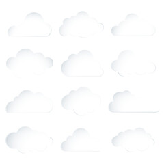 Weather png sticker collage, 3d cute transparent flat clipart collection