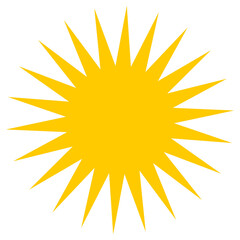Starburst png sticker, yellow retro flat clipart