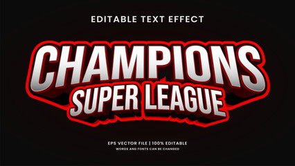 Super league champions editable text effect sport style