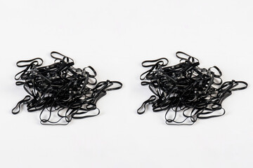 Black rubber band isolated on white background