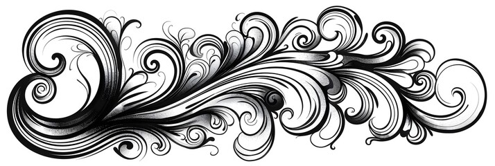 Whimsical Cursive Letter Doodle with Swirling Line Art