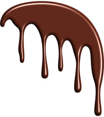 Drawing of brown chocolate sauce dripping