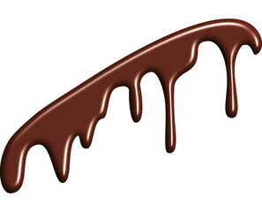 Drawing of brown chocolate sauce dripping