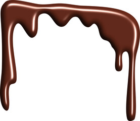 Drawing of brown chocolate sauce dripping