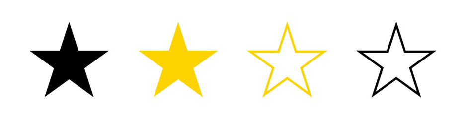 Star vector isolated icon. Stars vector icons. Stars collection. Golden Stars isolated on white background. Vector Star