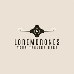 drone vintage logo icon and symbol vector illustration minimalist design