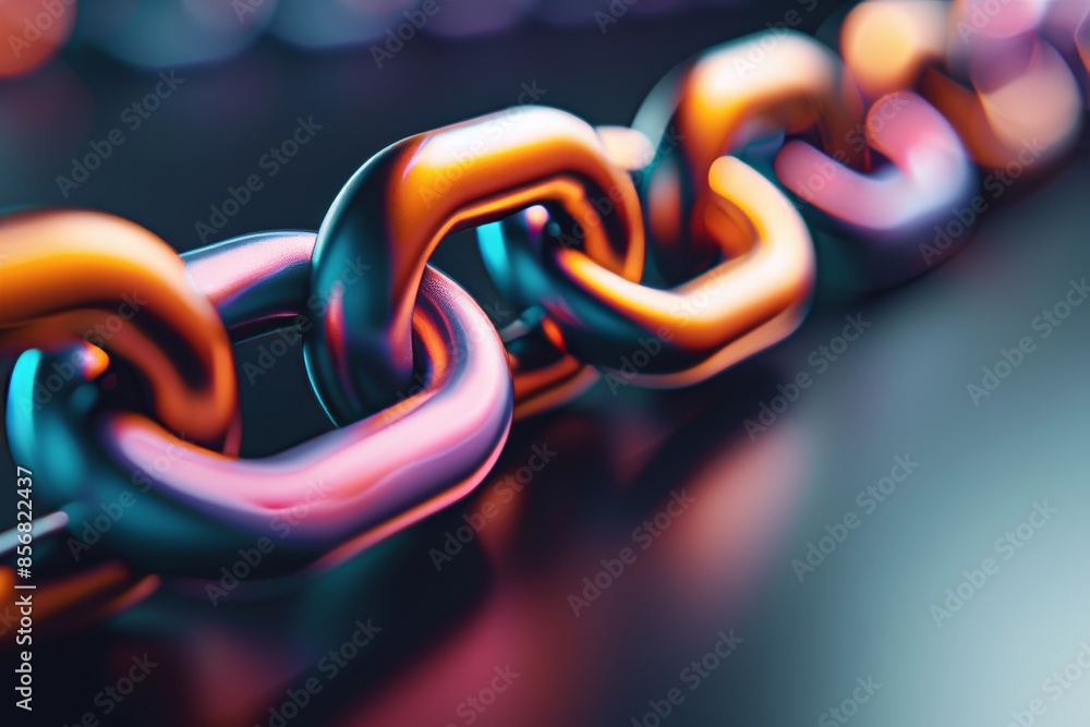Aufkleber vibrant interlocking neon geometric shapes creating a dynamic futuristic background