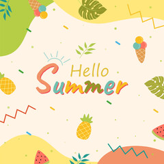 Summer sale banner template design. Vector illustration.

