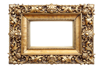 Luxurious rectangular photo frame mockup isolated on a transparent background