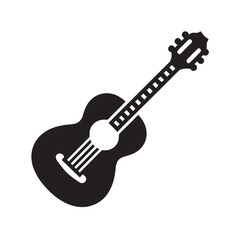 Fototapeta premium Silhouette of Guitar Icon Isolated in White