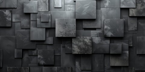 Abstract Black and White Geometric Wall