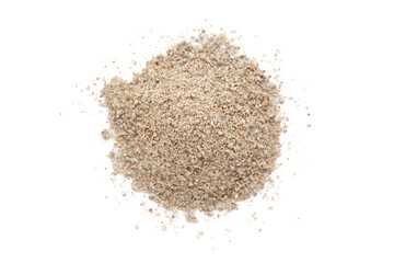 A close-up pile of organic Pearl Millet Flour (Pennisetum glaucum) or Bajra Flour, isolated on a...