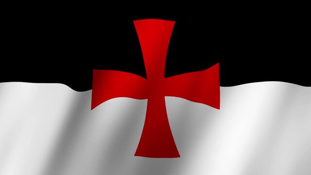 Historical Legacy Knights Templar Flag Waving Strong