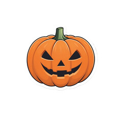Cartoon Halloween Pumpkin With Carved Grinning Face