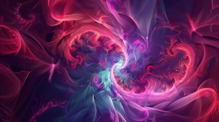 Fototapeta premium Abstract swirling purple and pink with a dark background