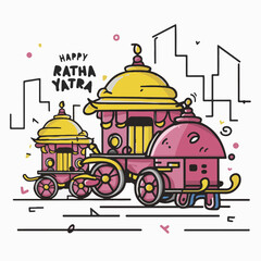 Happy Ratha Yatra illustration