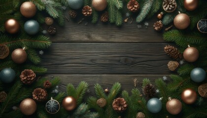 Rustic Festive Pinecones and Baubles