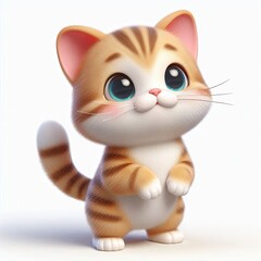 cute cat standing cartoon 3d Generative AI

