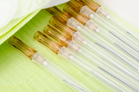 Closeup image of PDO threads specifically for a nose thread lift procedure. Polydioxanone monothreads are neatly encased, ready for cosmetic use.