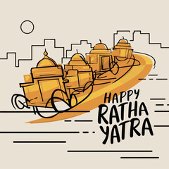 Happy Ratha Yatra illustration