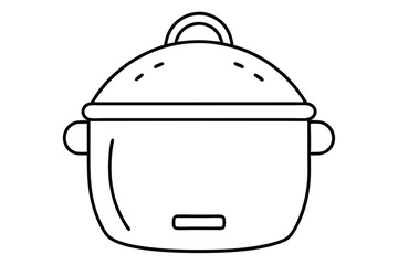 Rice cooker line art vector illustration