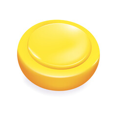 Gold coin in cartoon 3D style.