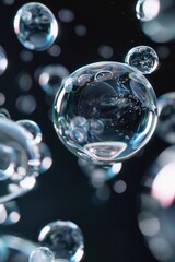 Naklejka premium Bubbles Floating in Air