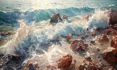 Fototapeta premium Rocky shoreline