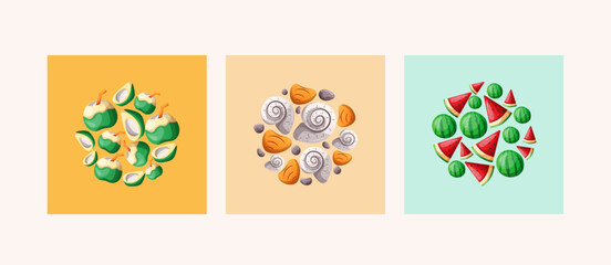 design summer card with doodle illustration