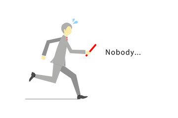 バトンパス・事業継承を行いたいが誰もいない状況のビジネスマン