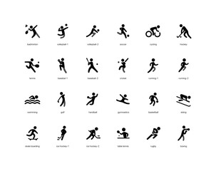 Minimal Sports Icons   Glyphs, Pictograms, Symbols © PixelGaze