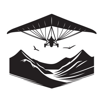 recommend clip art: Hang glider silhouette. Vector illustration. Isolated white background.